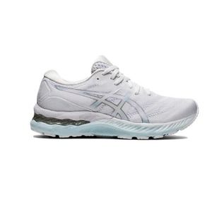 Asics 6.5 Womens Shoes White/Pure Silver Gel-Nimbus 23 Running Sneakers